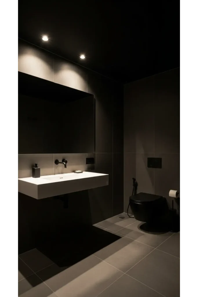 23 Black Bathroom Ideas Bold Modern Look 9 Black Ceilings for Depth