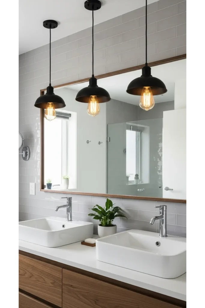 23 Black Bathroom Ideas Bold Modern Look 14 Black Lighting Fixtures as Design Elements