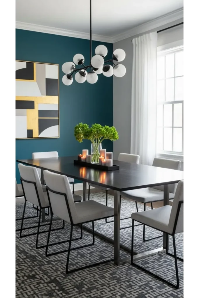  Bold Accent Wall Dining Room