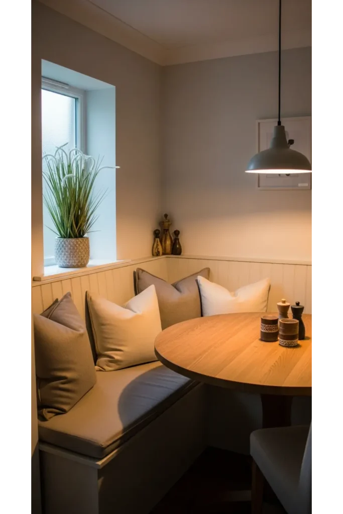21 Tiny Dining Room Ideas That Save Space 3 Built in banquette seating