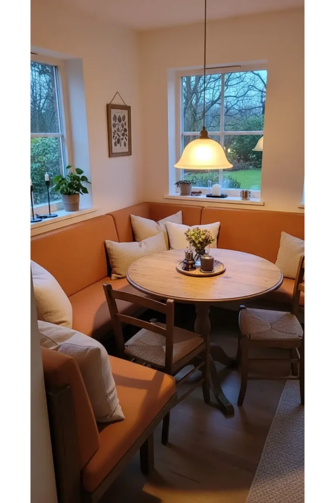 Built in corner dining nooks