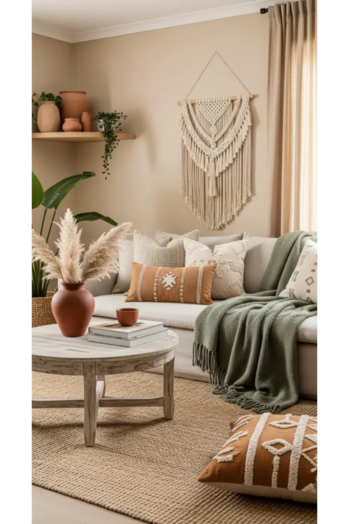 22 Boho Living Room Designs Relaxed Chic Vibes 21 Calm Color Accents