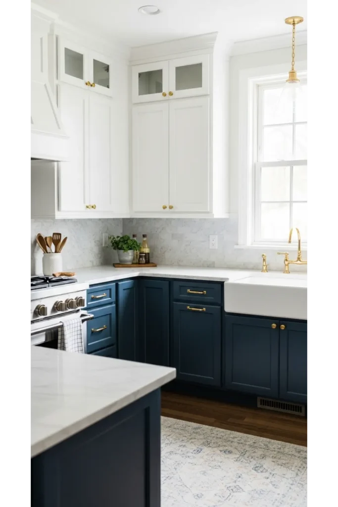 Classic White Uppers and Navy Lowers