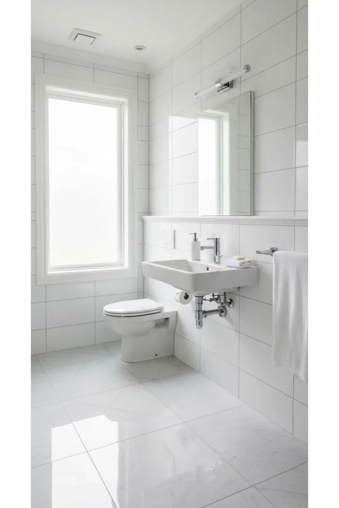 Clean grout and tile focus