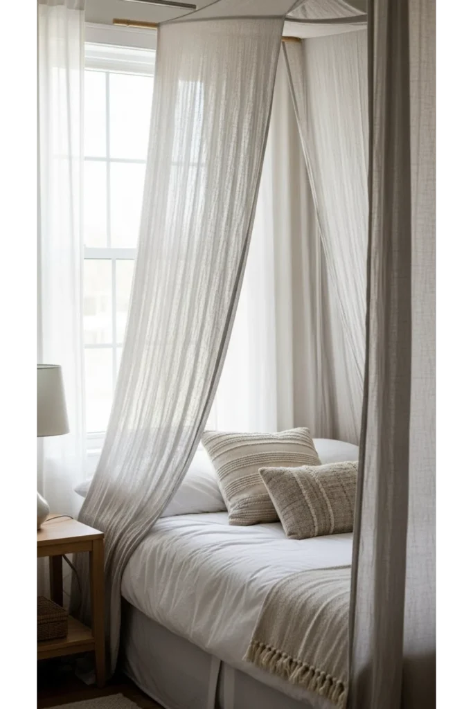 Small bedroom ideas with canopy bed that feel open and intentional 6 Color choices that expand visual space