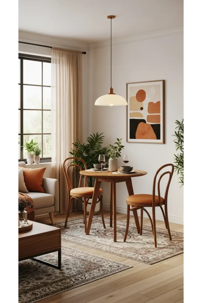 Small Living Room With Dining Area Layouts 23 Ideas 13 Compact Bistro Style Dining