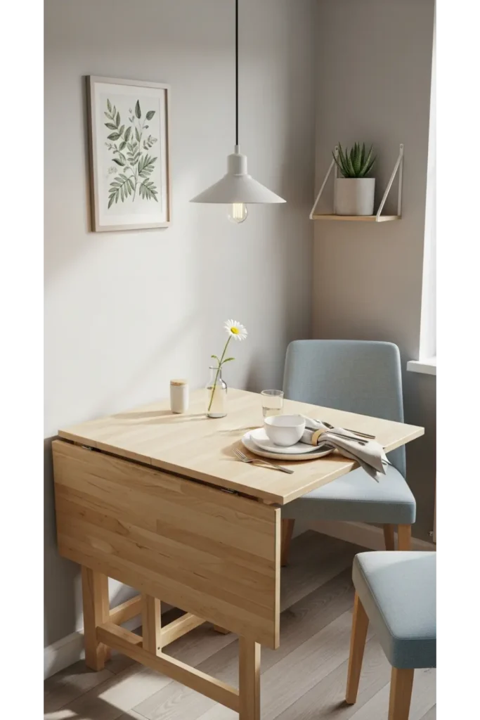 22 Small Dining Area Ideas For Compact Living 17 Compact drop-leaf tables