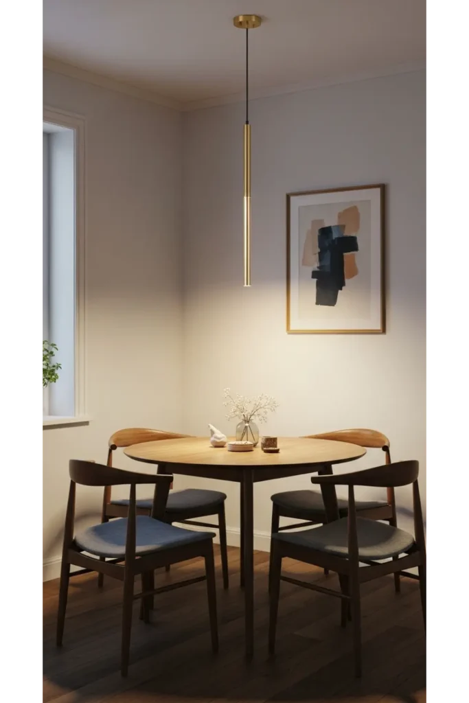 21 Tiny Dining Room Ideas That Save Space 19 Compact lighting fixtures