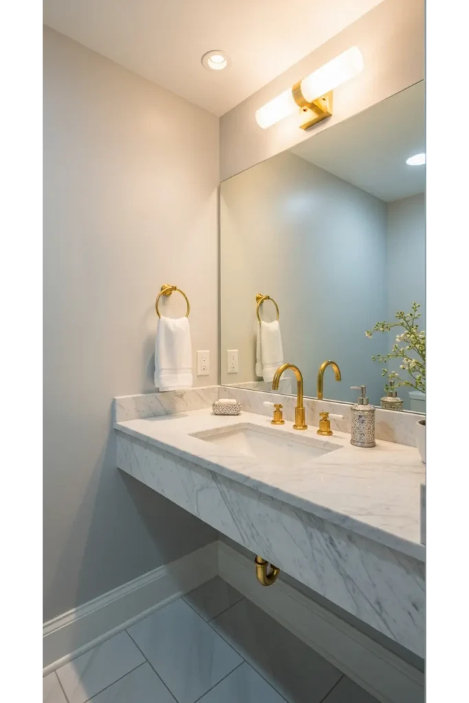 Compact luxury with marble accents