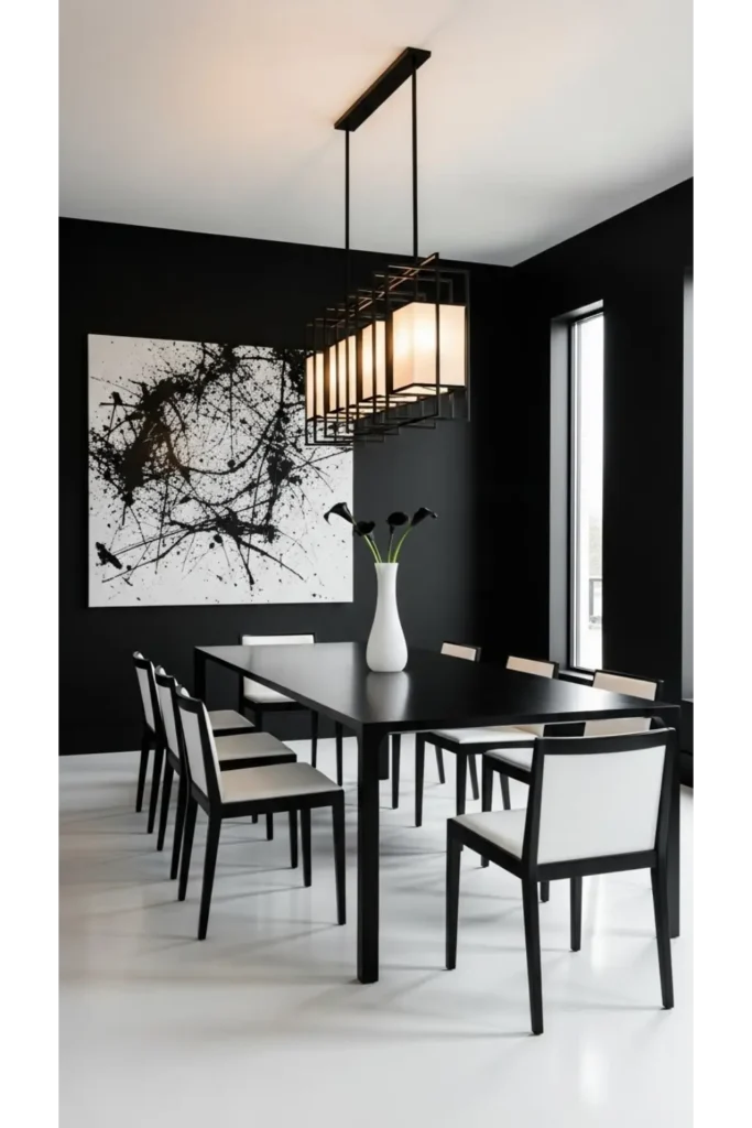  Contemporary Black and White Dining Room