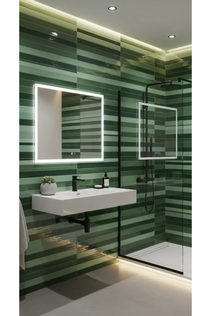 23 Green Bathroom Designs: Fresh Ideas 24 Contemporary Green Layers