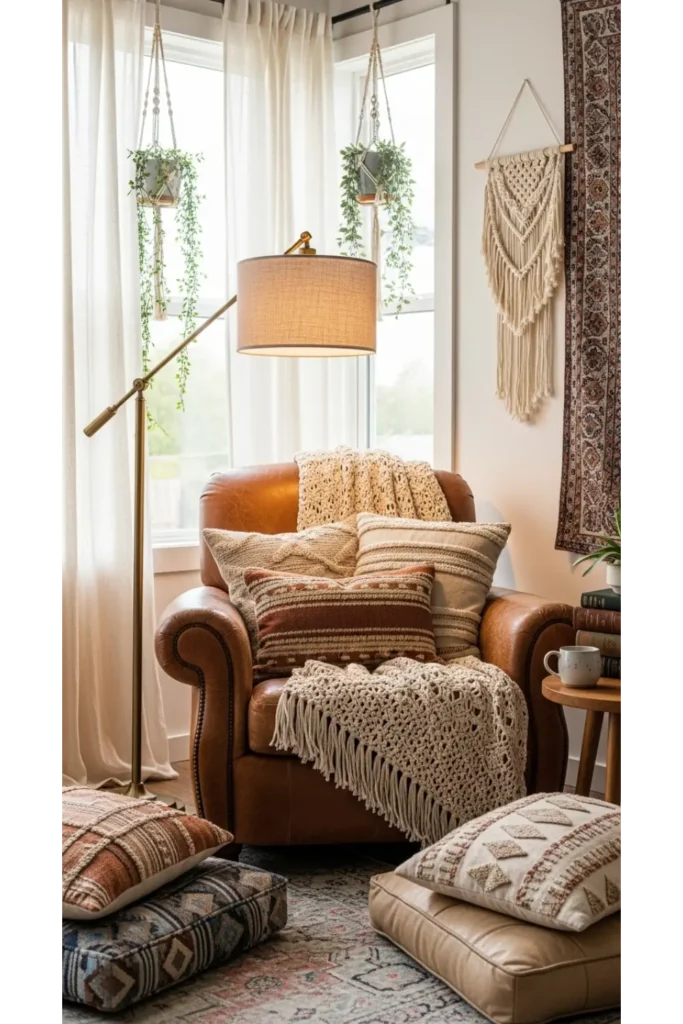 22 Boho Living Room Designs Relaxed Chic Vibes 13 Cozy Reading Nooks