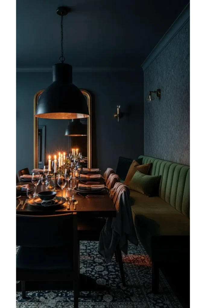 Dark and Moody Dining Room