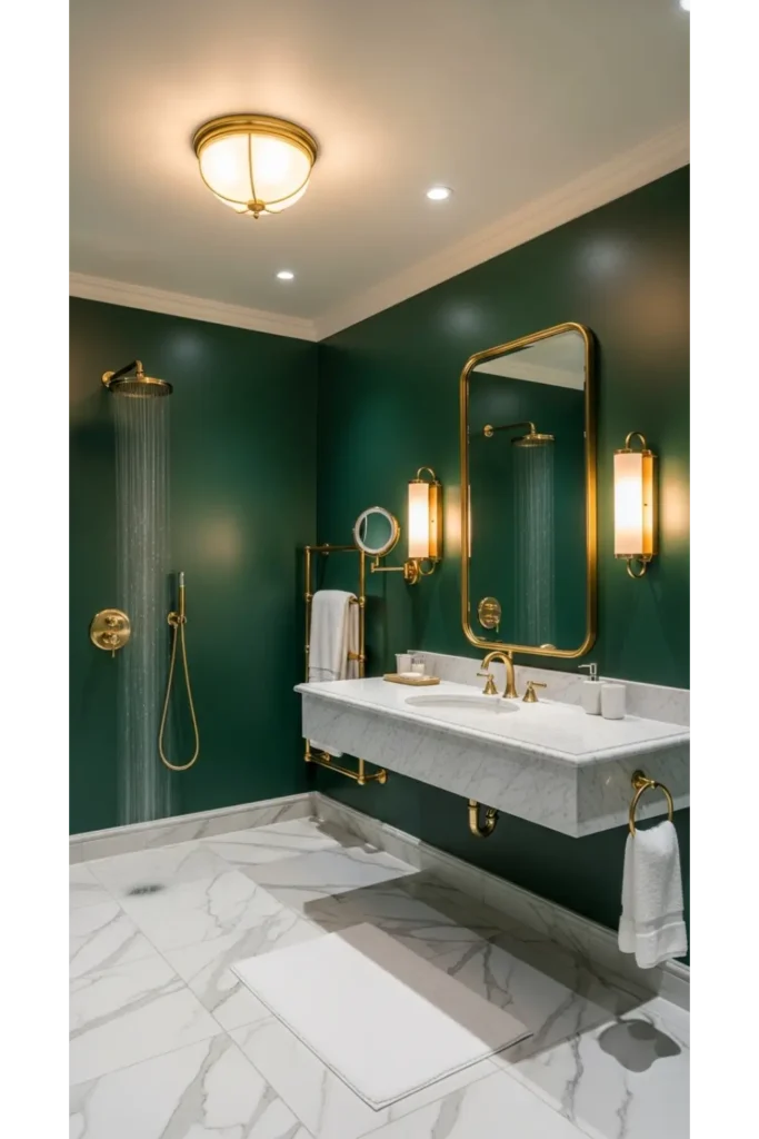 23 Green Bathroom Designs: Fresh Ideas 3 Deep Emerald Elegance