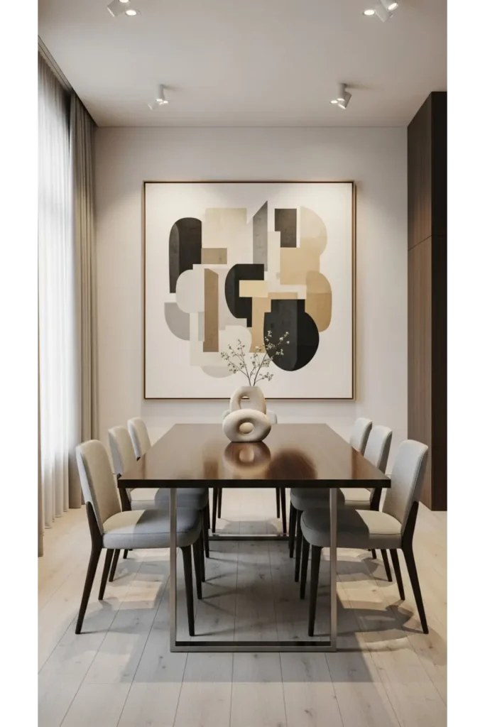 Dining Room with Art Focus