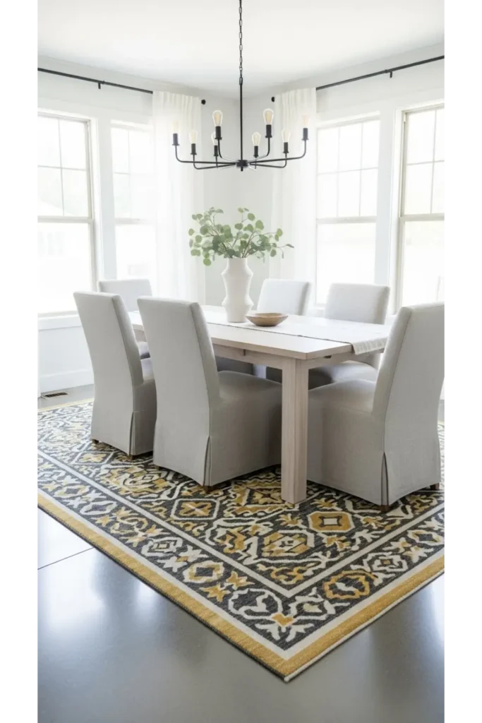  Dining Room with Statement Rug