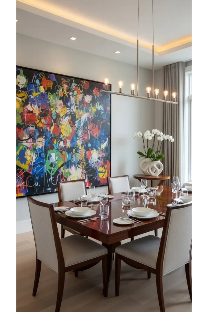 Dining Rooms With Artistic Wall Features