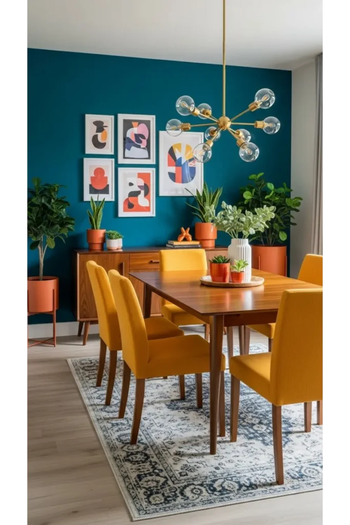 Dining Rooms With Bold Color Accents