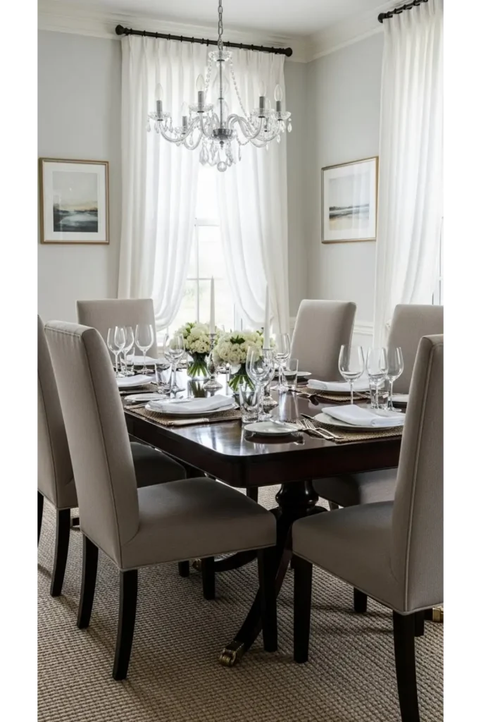 Dining Rooms With Elegant Window Treatments