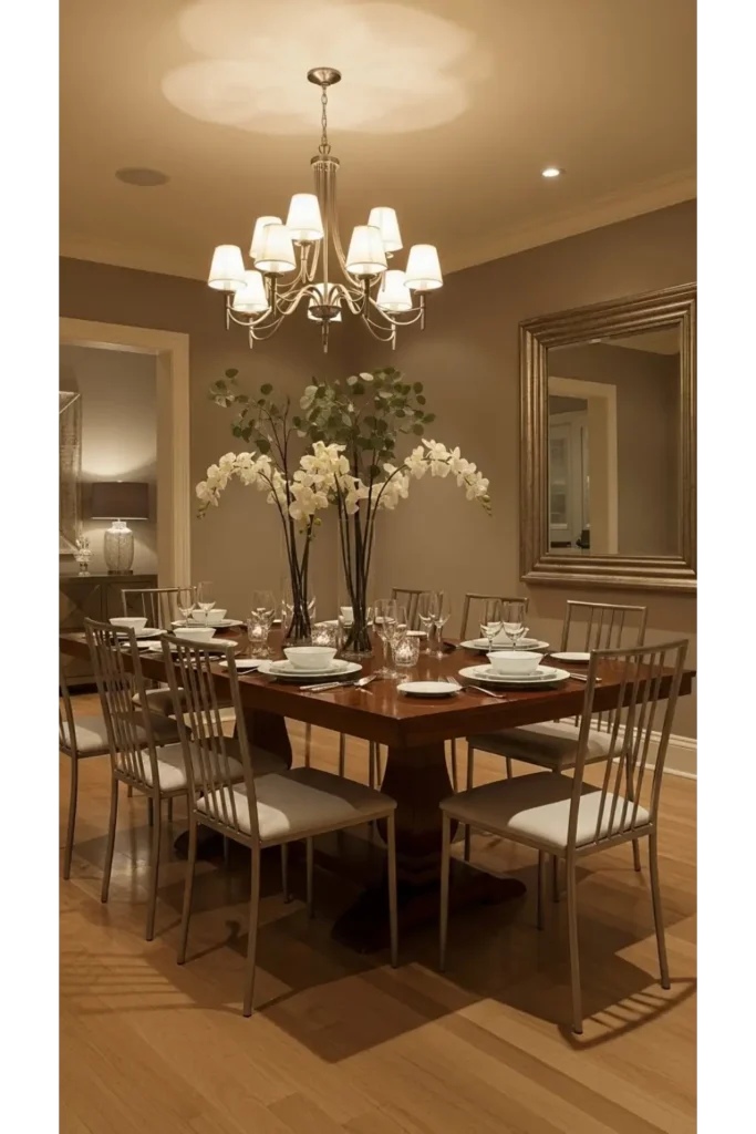 Dining Rooms With Metallic Accents