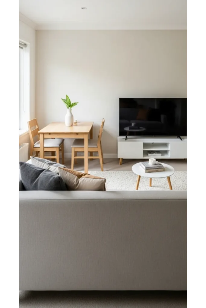 Small Living Room With Dining Area Layouts 23 Ideas 6 Dining Table Behind the Sofa