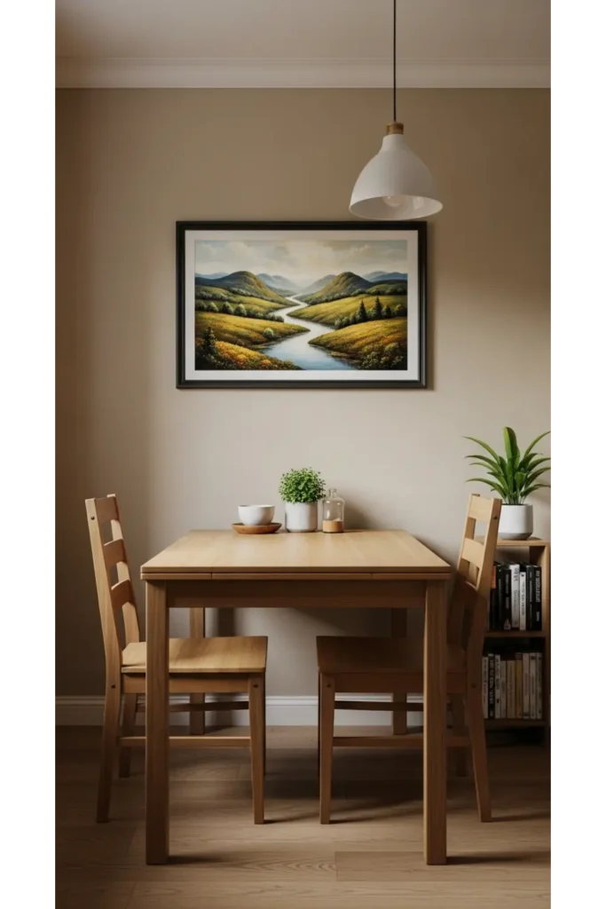 21 Tiny Dining Room Ideas That Save Space 7 Dining table against the wall