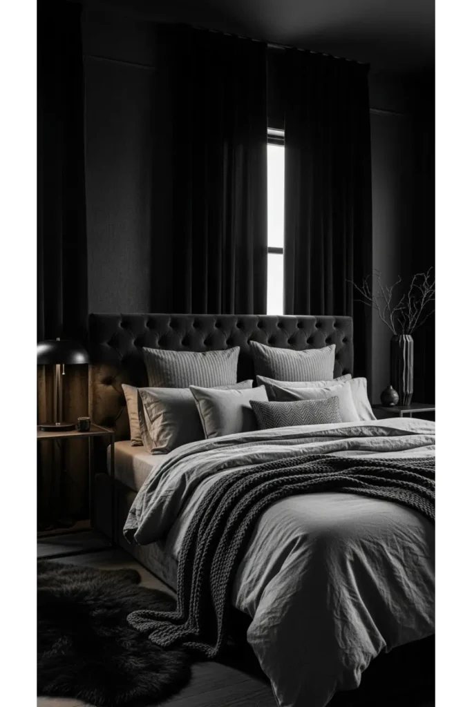 23 Moody Bedroom Inspirations For Dramatic Look 24 Dramatic Monochrome Bedroom