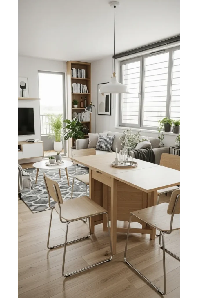 Small Living Room With Dining Area Layouts 23 Ideas 8 Extendable Dining Table Solution