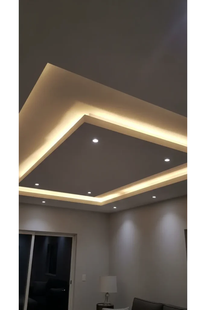 False Ceiling Living Room Designs 23 Ideas 8 False Ceiling with Central Panel Focus