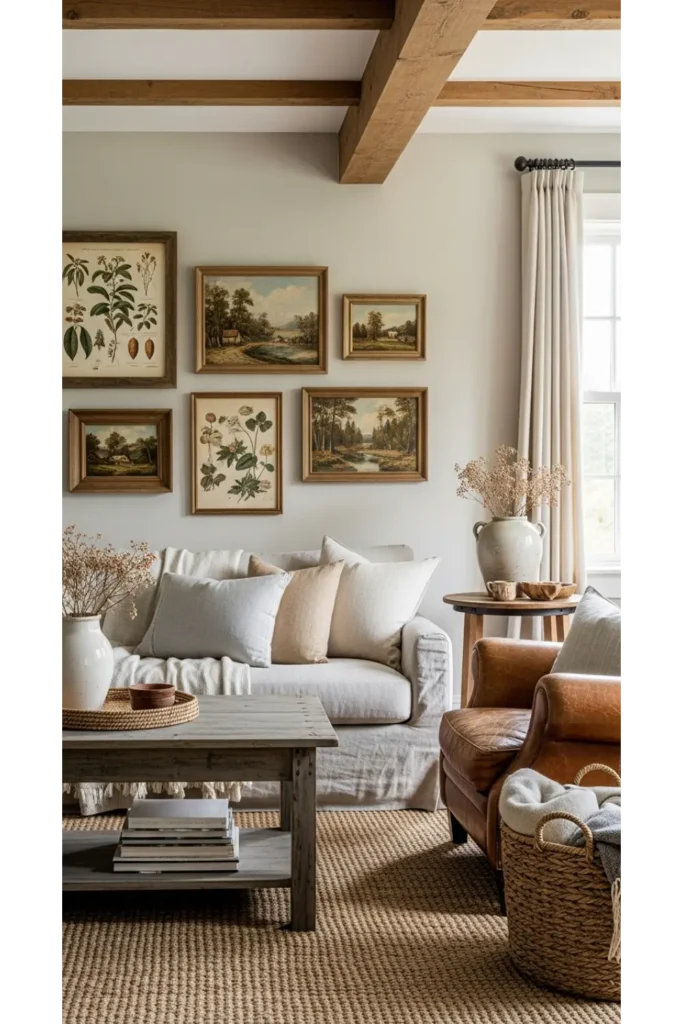 22 Farmhouse Living Room Inspirations for Rustic Charm 13 Farmhouse Inspired Wall Art