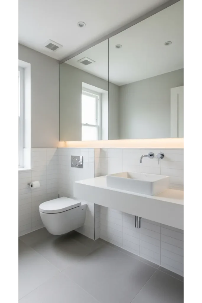 Frameless mirror wall