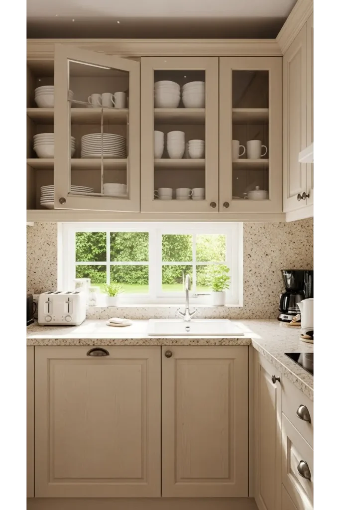 23 Small Kitchen Decor Ideas Big Style You’ll Love 15 Glass Front Cabinets for Openness