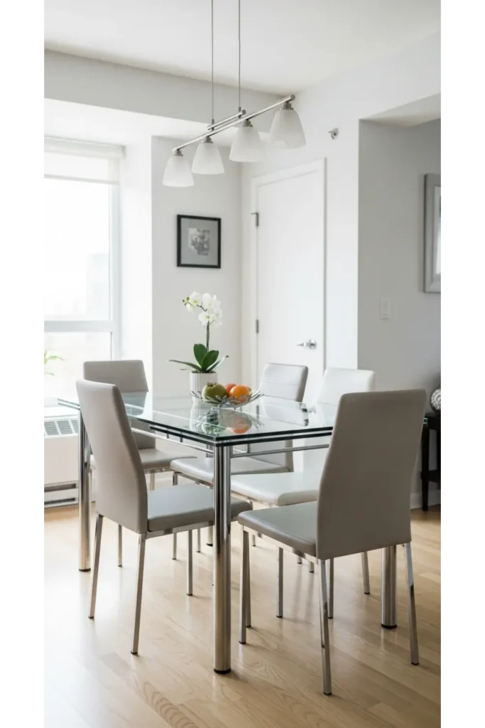 22 Small Dining Area Ideas For Compact Living 11 Glass tables for visual openness