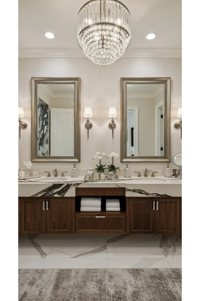 High-End Double Vanity Layout
