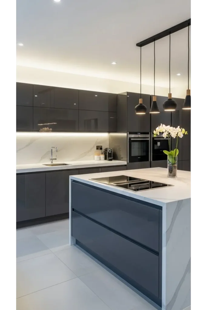 22 Kitchen Cabinet Design Ideas Modern Homes 8 High Gloss Cabinets For Light Reflection