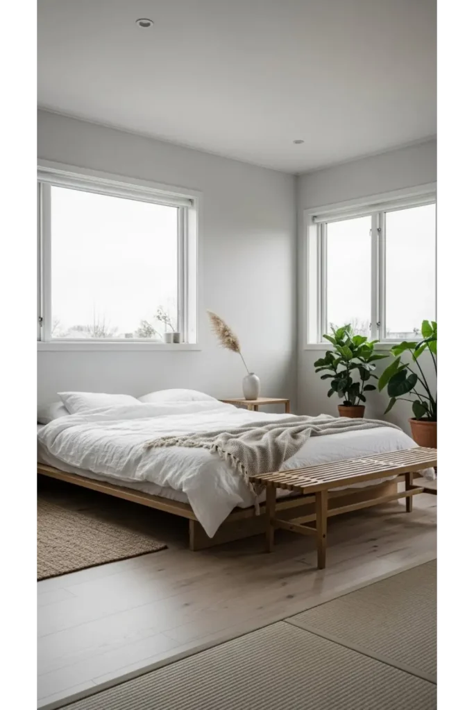 Japandi Bedroom With Open Space Flow