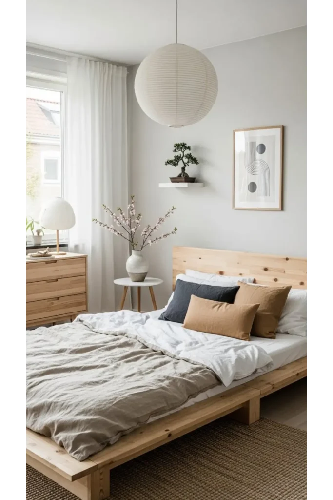 Japandi Bedroom With Scandinavian Influence