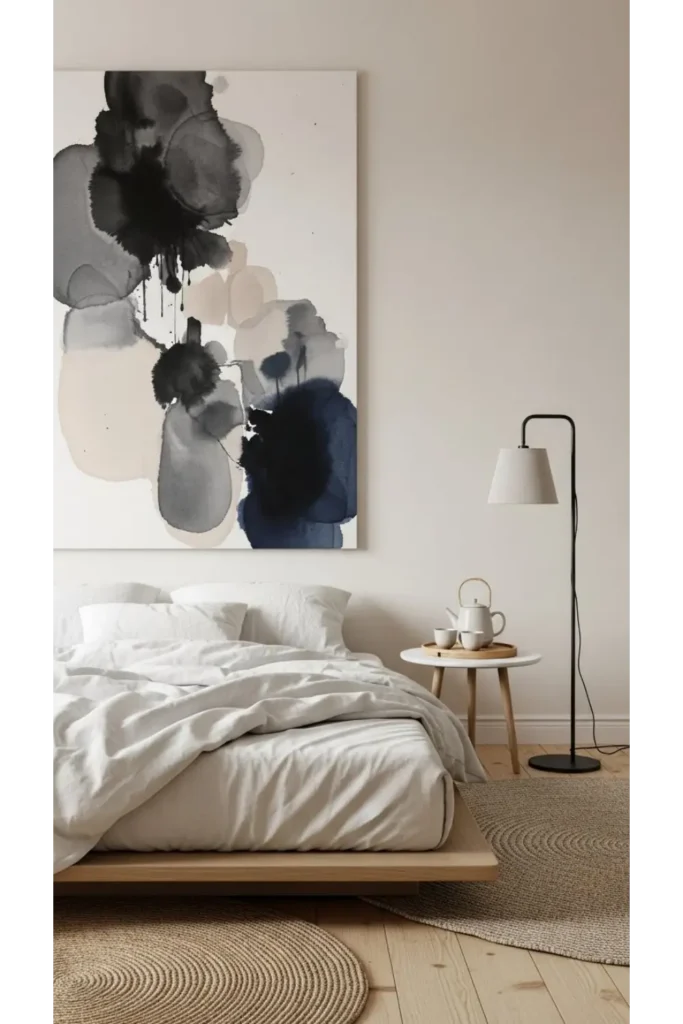  Japandi Bedroom With Simple Art