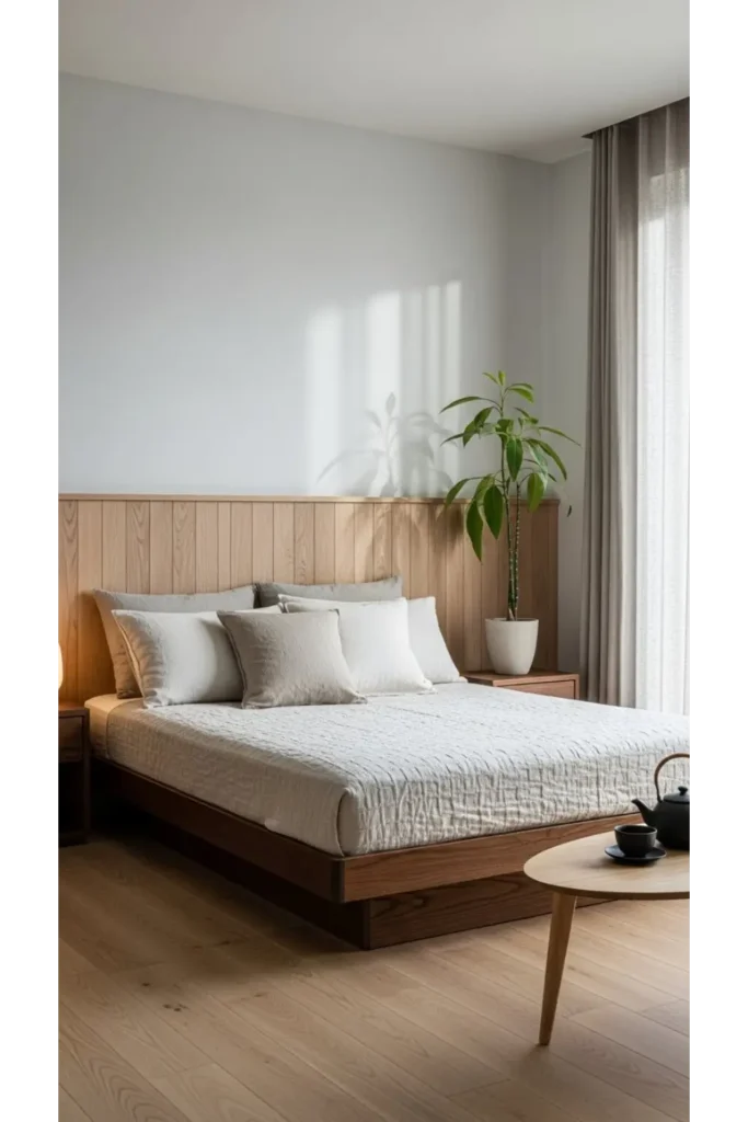  Japandi Bedroom With Soft Contrast
