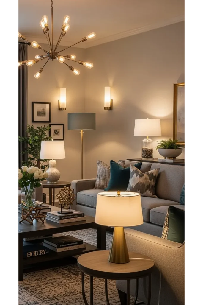 20 Classy Living Room Designs Timeless Elegance 17 Layered Lighting for Timeless Mood