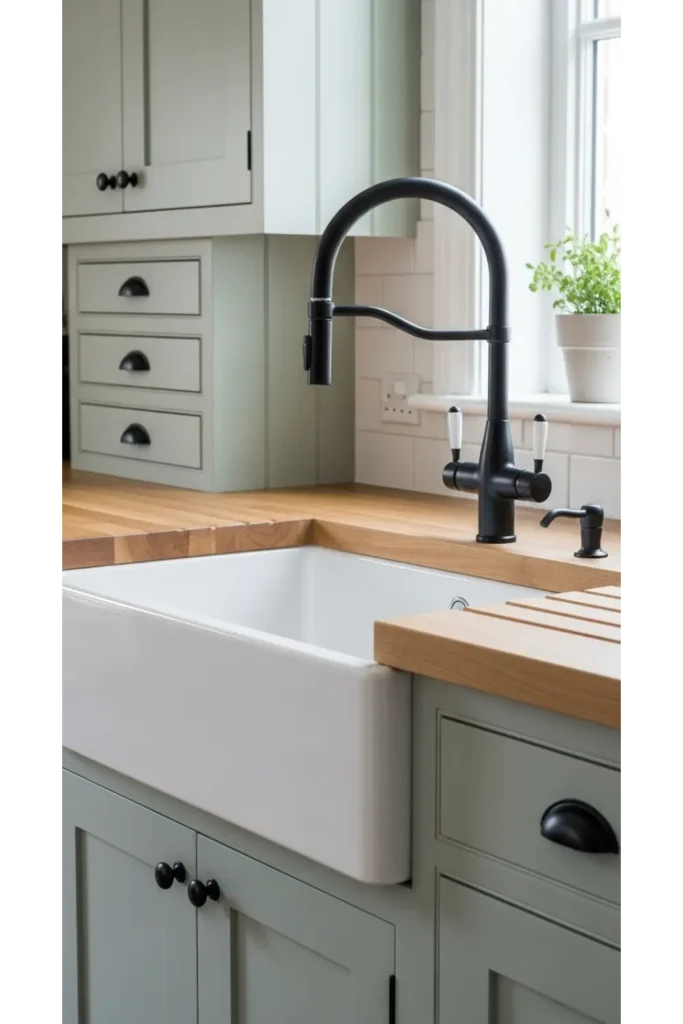 Matte Black Fixtures for Contrast