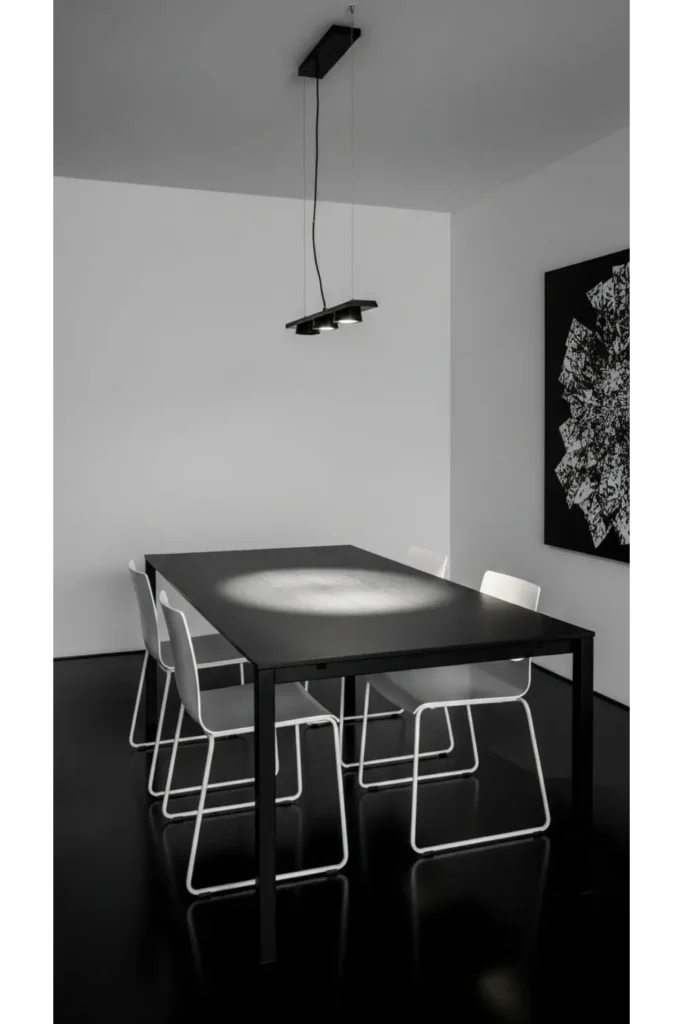 Minimal Dining Rooms With Strong Contrast