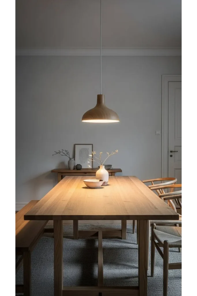 Minimal Pendant Lighting Above the Table