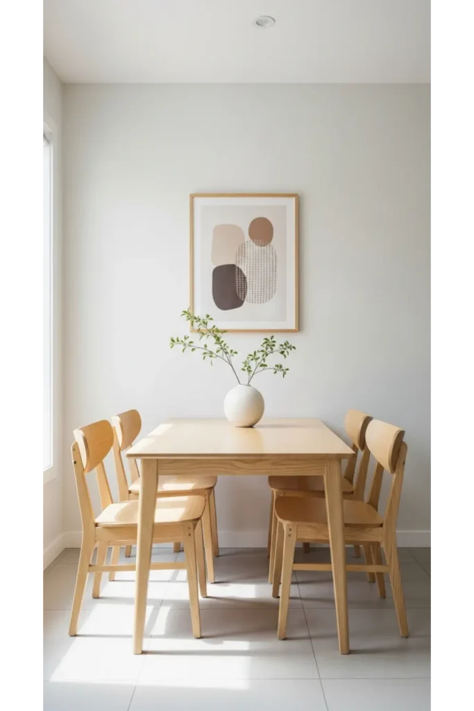 21 Tiny Dining Room Ideas That Save Space 21 Minimal decor approach