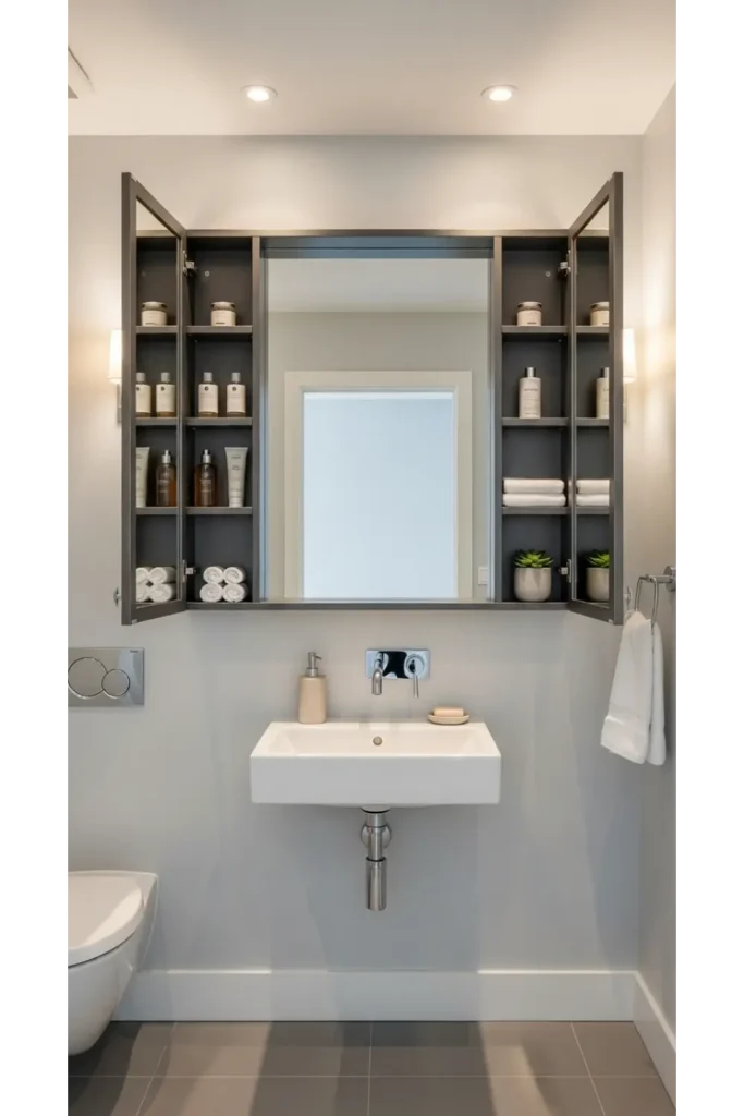 Mirrored Cabinets for Dual Function