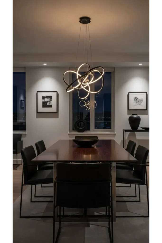 Modern Dining Rooms With Statement Lighting