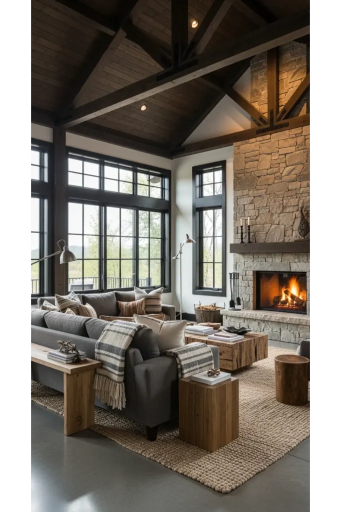 21 Interior Design Living Room Inspirations 7 Modern Rustic Living Room Blend