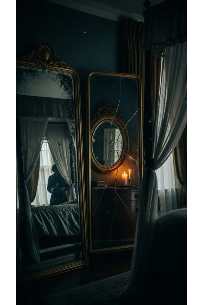 23 Moody Bedroom Inspirations For Dramatic Look 19 Moody Bedroom With Antique Mirrors