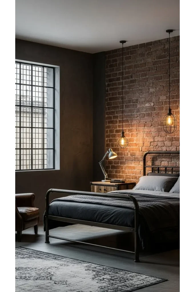 23 Moody Bedroom Inspirations For Dramatic Look 6 Moody Industrial Loft Bedroom
