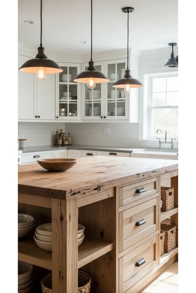 Natural Wood Island Centerpiece